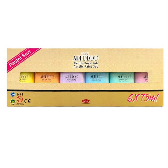 Artdeco Akrilik Boya 75 ml 6’lı Set Pastel Renkler - 2