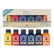 Artdeco Akrilik Boya 75 ml 6’lı Set Simli Renkler - 1