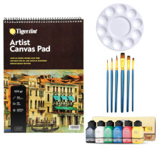 Artdeco Canvas Pad Akrilik Boya Seti 75 ml 6'lı Canlı Renkler - Gvn Art