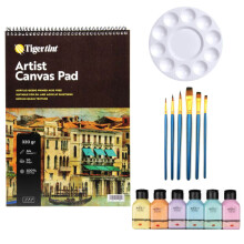 Artdeco Canvas Pad Akrilik Boya Seti 75 ml 6'lı Pastel Renkler - Gvn Art