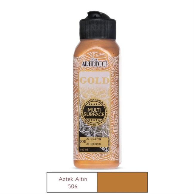 Artdeco Gold Multi Surface Saten Akrilik Boya 140 ml Aztek Altın 506 - 1
