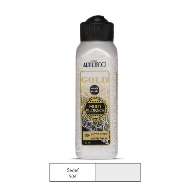 Artdeco Gold Multi Surface Saten Akrilik Boya 140 ml Beyaz Sedef 504 - 1