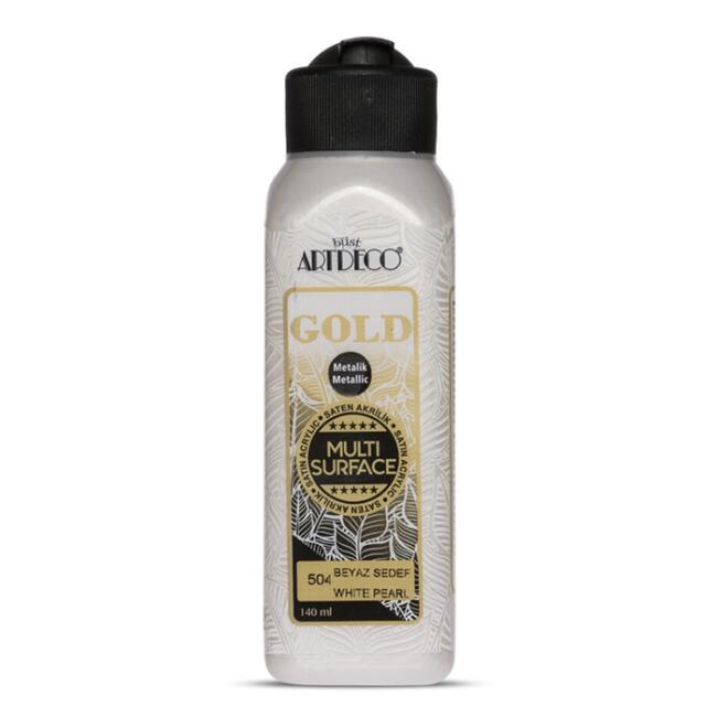 Artdeco Gold Multi Surface Saten Akrilik Boya 140 ml Beyaz Sedef 504 - 2