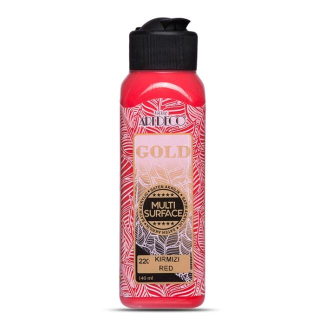 Artdeco Gold Multi Surface Saten Akrilik Boya 140 ml Kırmızı 220 - 1