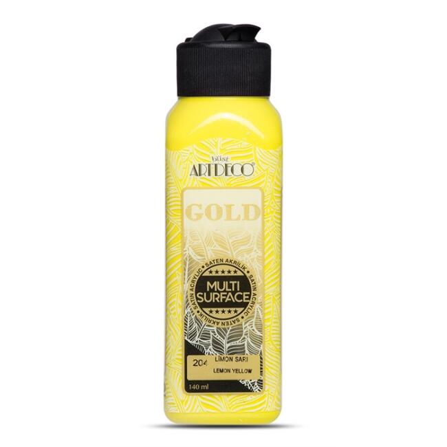 Artdeco Gold Multi Surface Saten Akrilik Boya 140 ml Limon Sarı 204 - 1