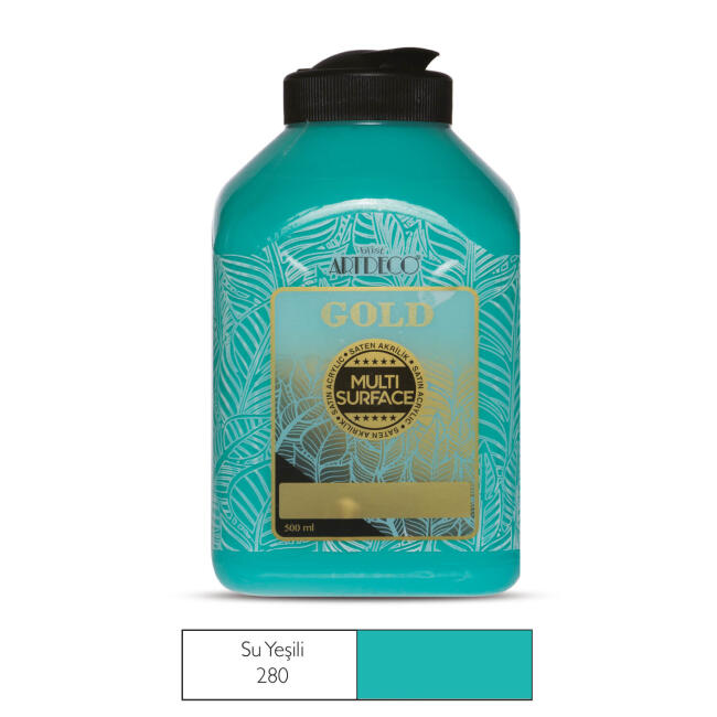 Artdeco Gold Multi Surface Saten Akrilik Boya 500 ml Su Yeşili 280 - 1