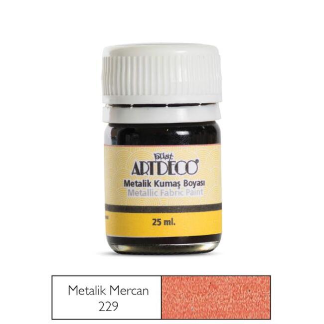 Artdeco Kumaş Boyası 25 ml Metalik Mercan - 2