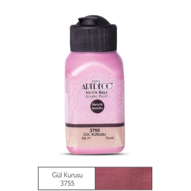 Artdeco Akrilik Boya 75 ml Metalik Gül Kurusu 3755 - 1