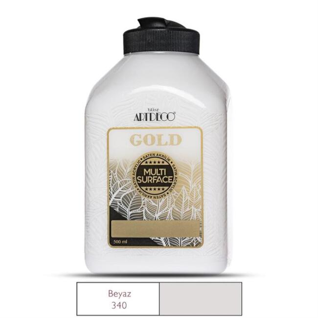 Artdeco Gold Multi Surface Saten Akrilik Boya 500 ml Beyaz 340 - 1