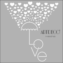Artdeco Stencil 30x30 cm Aşk Şemsiyesi - Artdeco