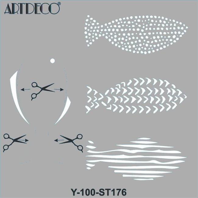 Artdeco Stencil 30x30 cm Balıklı - 1