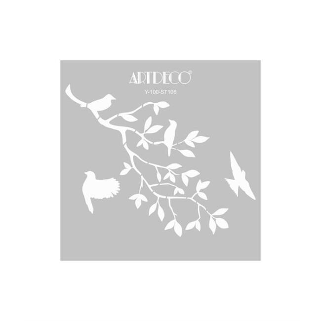 Artdeco Stencil Daldaki Kuşlar 30x30 cm - 1