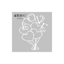 Artdeco Stencil Kalp Balon 30x30 cm - 1