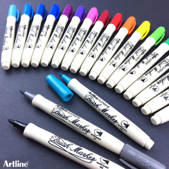 Artline Supreme Brush Marker Fırça Uçlu Kalem Mor - 2