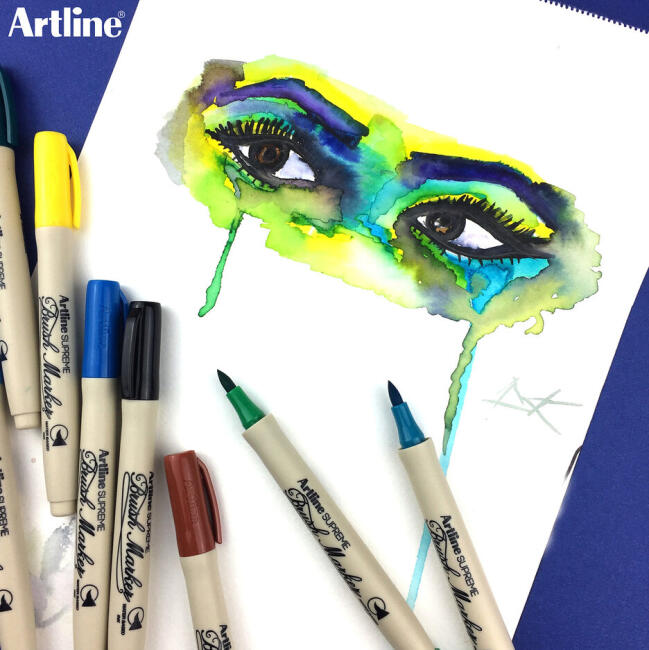 Artline Supreme Brush Marker Fırça Uçlu Kalem Siyah - 3