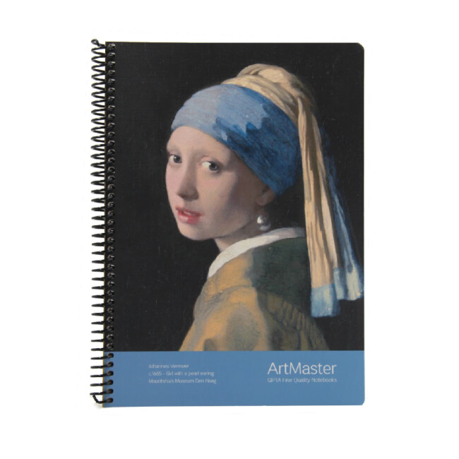 ArtMaster İnci Küpeli Kız Spiralli Defter 19x26 cm 100 Yaprak Kareli 3661 - GIPTA