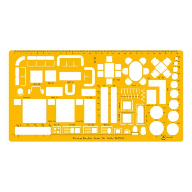 Artscholar Mobilya Şablon Cetvel 1:50 Ölçek N:Saf5051 - 1