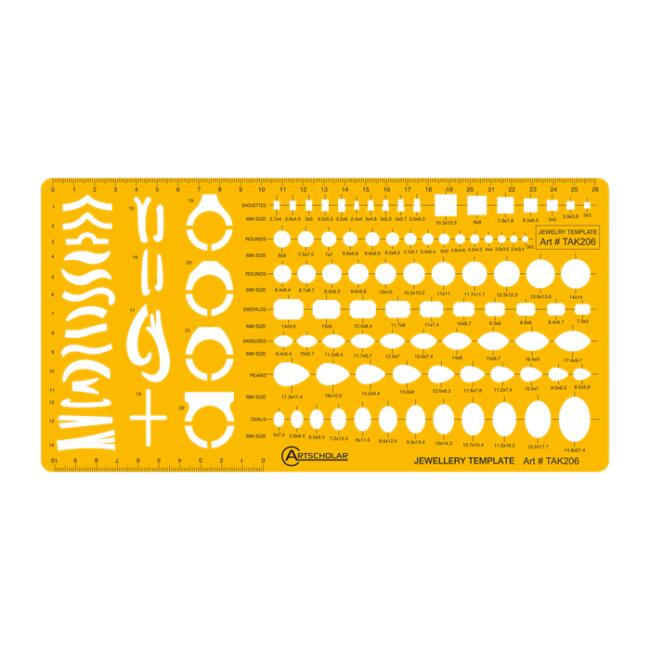 Artscholar Mücevher Tasarım Şablon Cetvel Taş Modeller N:Tak-206 - 1