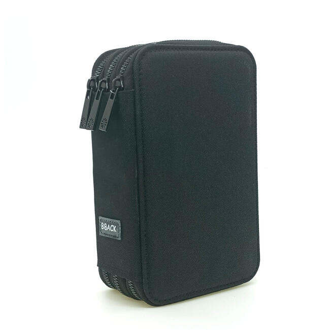 BBack Kumaş Kalem Kutusu 3 Bölmeli 57'li 20x13x7 cm Siyah - 1