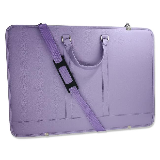 Bback Suni Deri Proje Çantası 40x55 cm Lila - 2