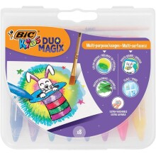 Bic Kids Duo Magic Pastel Boya 8 Renk Fırça Hediyeli - Bic