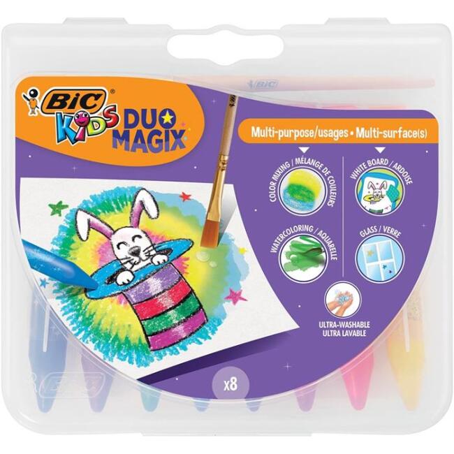 Bic Kids Duo Magic Pastel Boya 8 Renk Fırça Hediyeli - 1