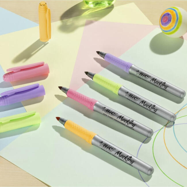 Bic Permanent Marker Set 6'lı Pastel Renkler 961443 - 2