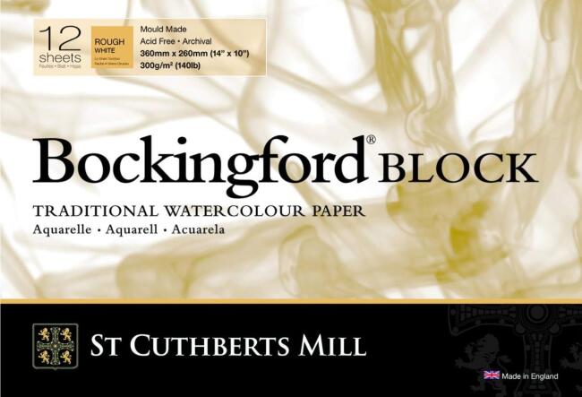 Bockingford Sulu Boya Blok Rough Beyaz 300 g 26x36 cm 12 Yaprak - 1