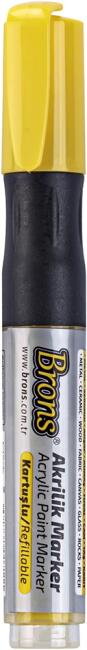Brons Akrilik Marker Kalem Kartuşlu 4 mm Sarı - 2
