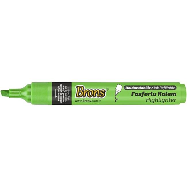 Brons Doldurulabilir Fosforlu Kalem Açık Yeşil - 1