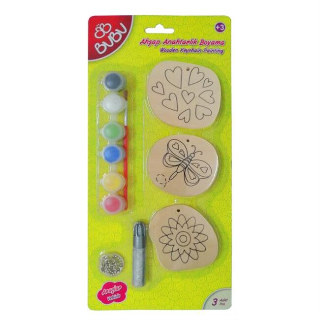 BuBu Ahşap Anahtarlık Boyama Seti - 1