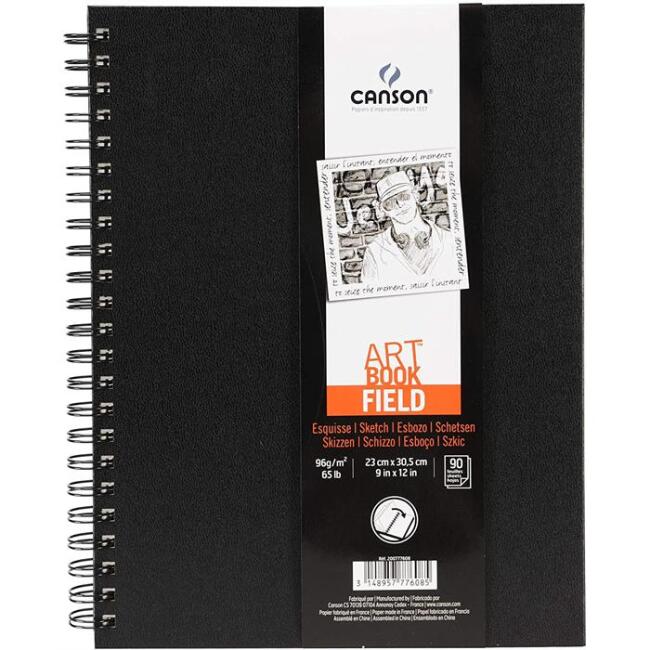 Canson Art Book Field Spiralli Eskiz Defteri 23x30.5 cm 96 g 90 Yaprak - 1