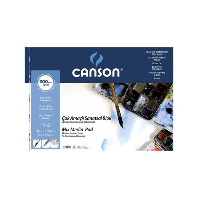 Canson Çok Amaçlı Sanatsal Blok 35x50 cm 200 g 15 Yaprak - 1