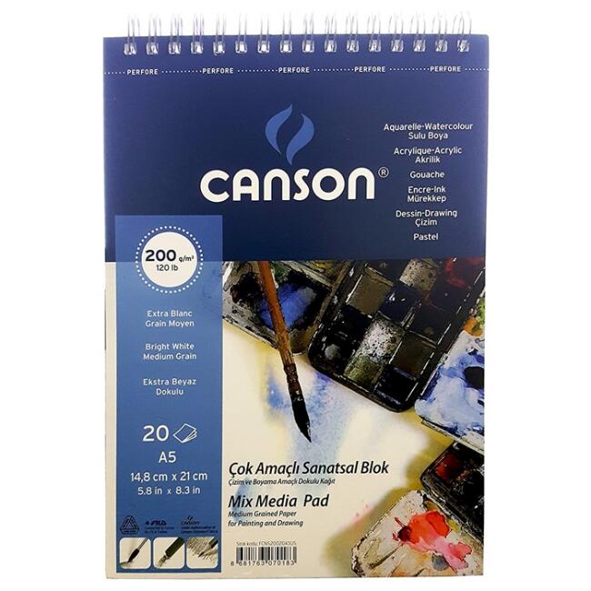 Canson Çok Amaçlı Sanatsal Blok A5 200 g 20 Yaprak - 1