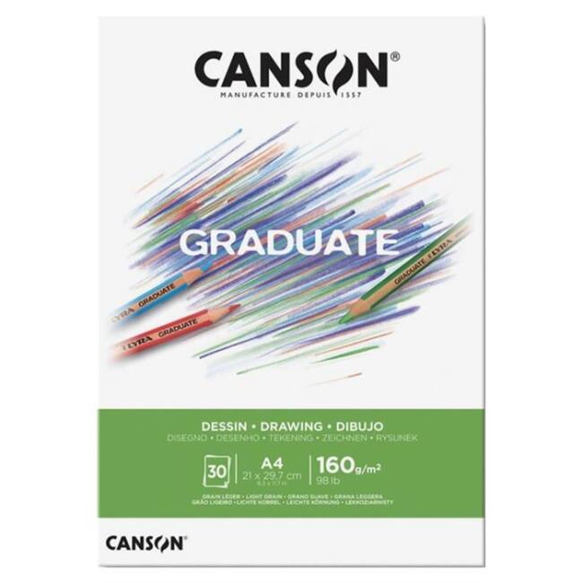 Canson Graduate Çizim Defteri Beyaz A4 160 g 30 Yaprak - 1