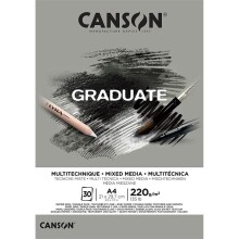 Canson Graduate Mixed Media Grey A4 220 g 30 Yaprak - CANSON