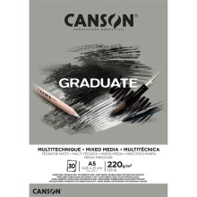 Canson Graduate Mixed Media Grey A5 220 g 30 Yaprak - 1