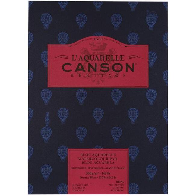 Canson Heritage Hot Press Sulu Boya Blok 300 g 26x36 cm 12 Yaprak - 1