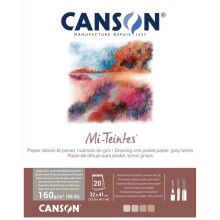 Canson Mi-Teintes Pastel Pad Gri 160 g 32x41 cm 20 Yaprak - CANSON
