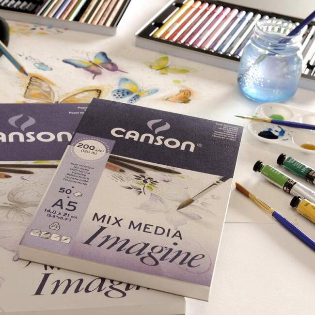 Canson Mix Media Imagine Resim Defteri A5 200 g 50 Yaprak N:6009 - 4