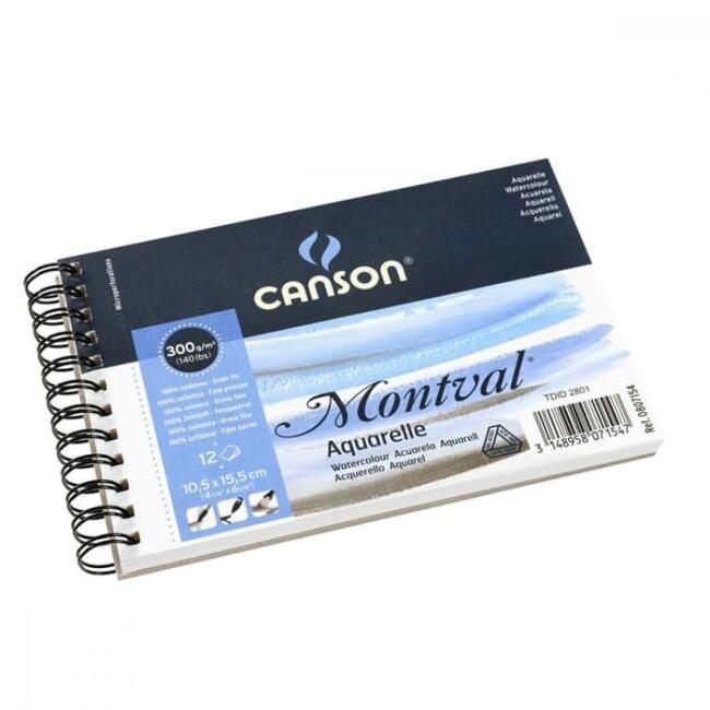 Canson Montval Sulu Boya Defteri 10.5x15.5 cm 300 g 12 Yaprak - 1