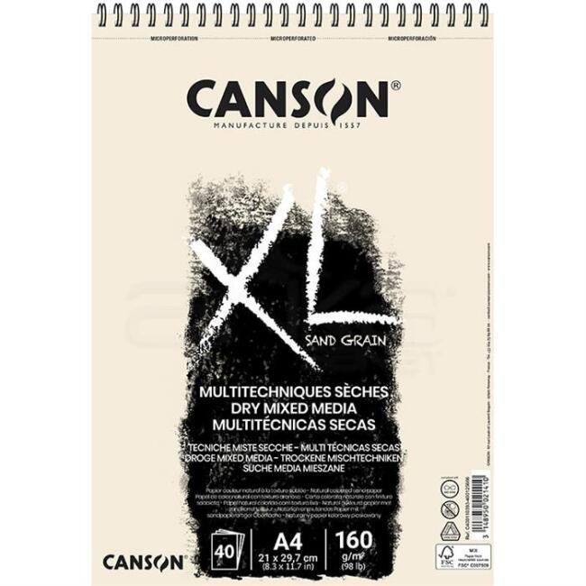 Canson XL Kum Tanecikli Doğal Renkli Çizim Defteri A4 160 g 40 Yaprak - 1