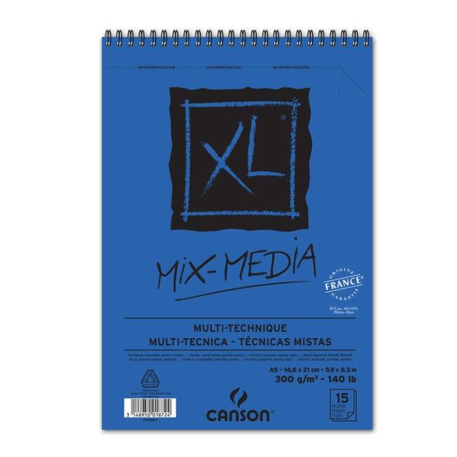 Canson XL Mix Media Çok Amaçlı Sanatsal Blok A5 300 g 15 Yaprak - 1