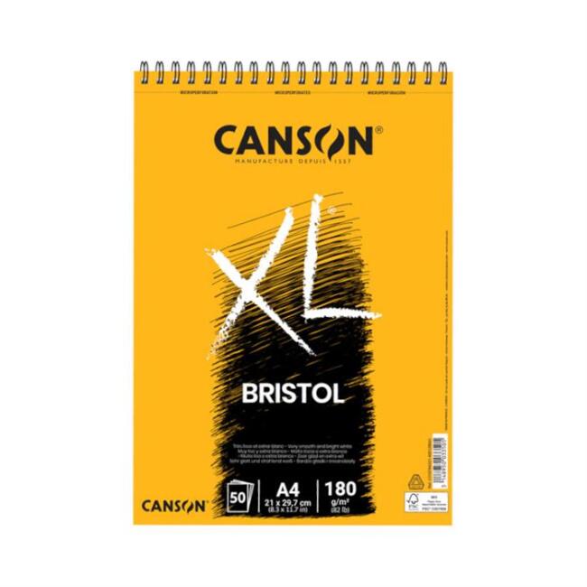 Canson XL Üstten Spiralli Bristol Defter 180 g A4 50 Yaprak - 1