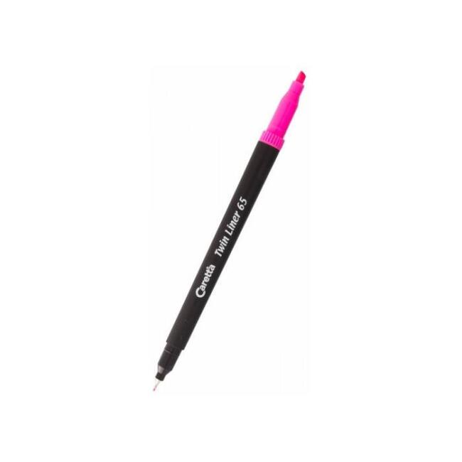 Caretta Keçe Uç Kalem Twın Liner 65 Çift Uc 0.4X1Mm N:42 F.Pembe - 1