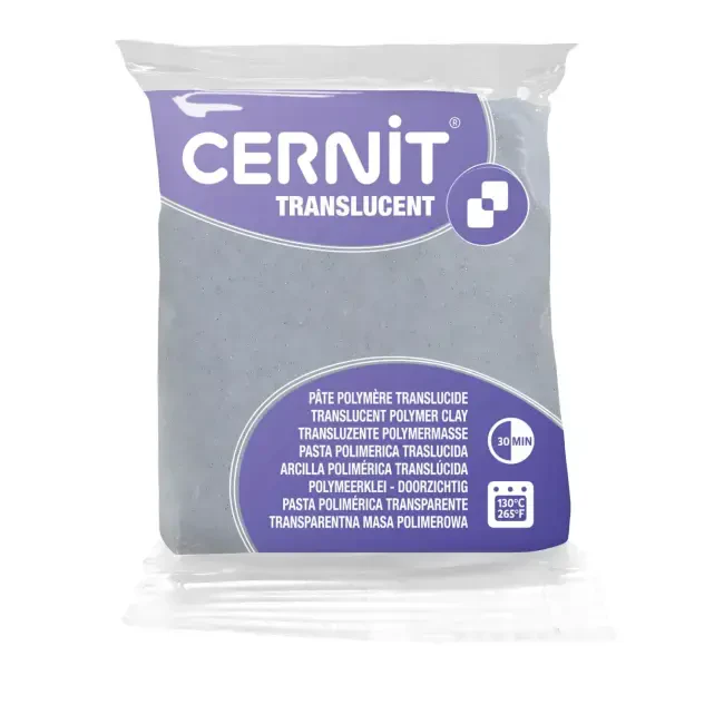 Cernit Translucent Polimer Kil 56 g Glitter Silver - CERNIT