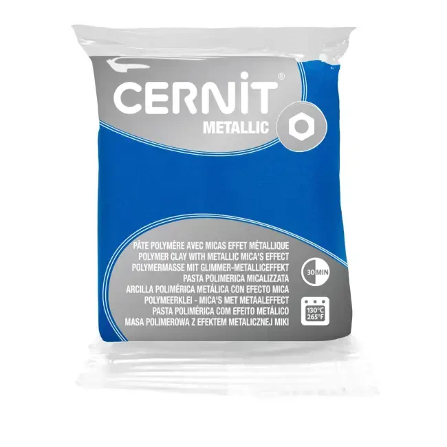 Cernit Metallic Polimer Kil 56 g Blue - CERNIT