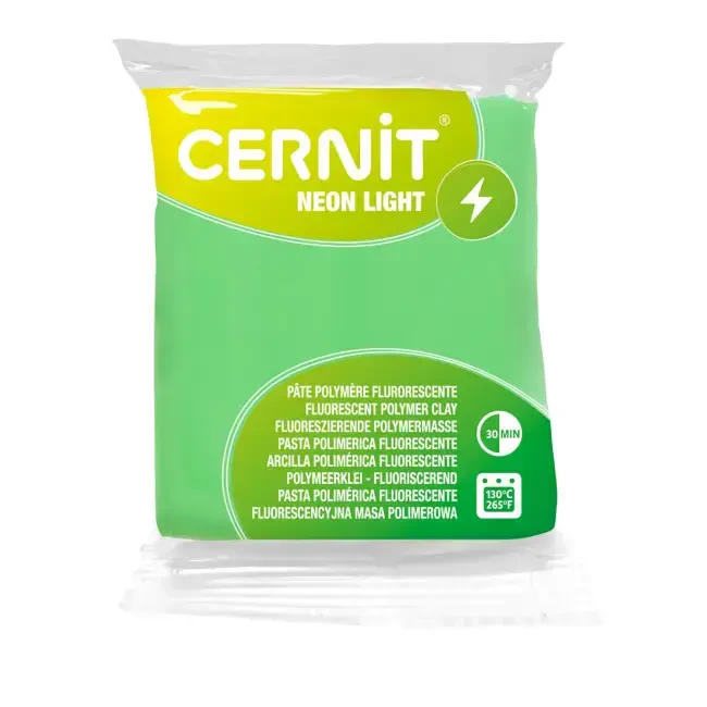 Cernit Neon Light Polimer Kil 56 g Green - CERNIT