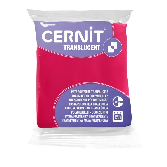 Cernit Translucent Polimer Kil 56 g Ruby Red - 1