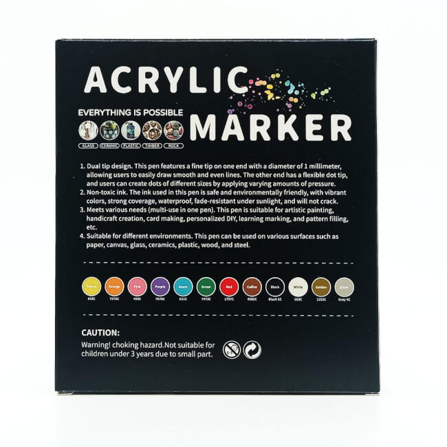 Çift Taraflı Akrilik Marker Kalem Seti 12'li DDB-0012 - 3
